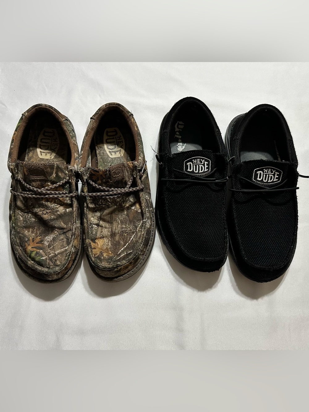 Hey Dude Shoes Boys Size 5 Black Camouflage Lot of 2
